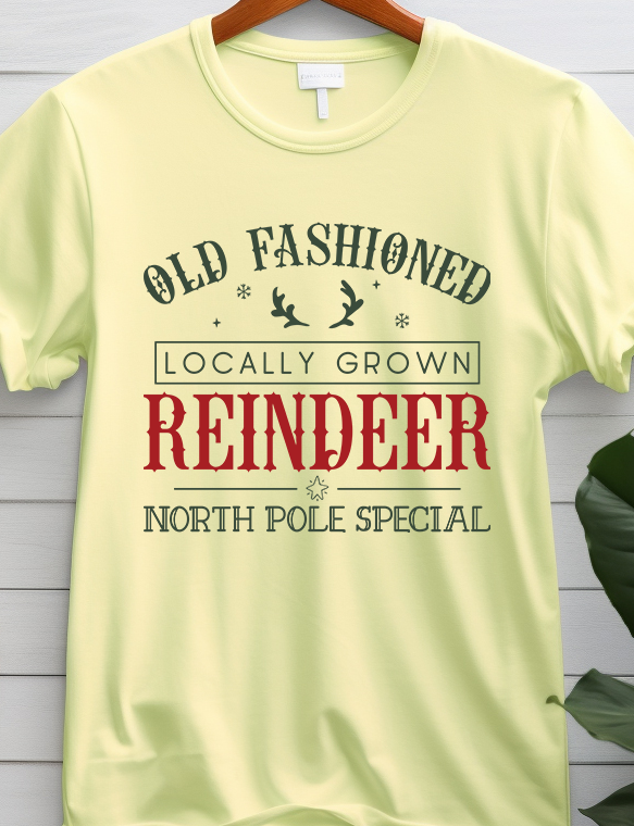 Old Fashioned Reindeer- Christmas - DTF Transfer