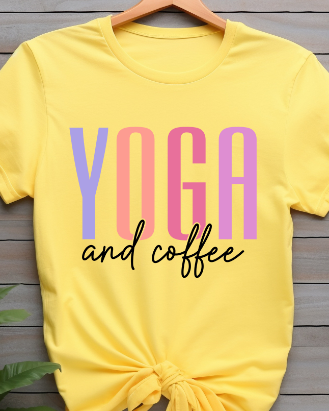 Yoga And Coffee - Coffee - DTF Transfer