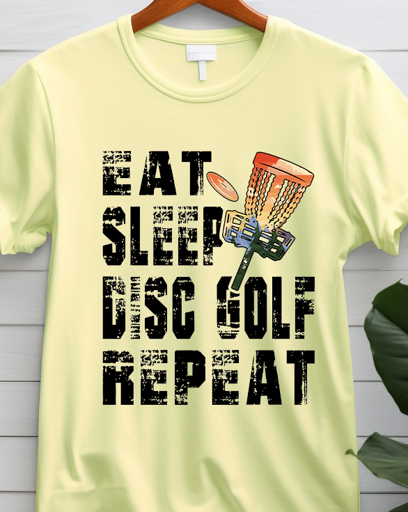 Eat Sleep Disc Golf Repeat - Golf - DTF Transfer