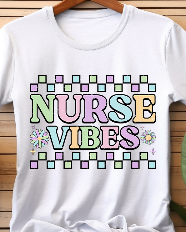 Nurse Vibes Retro - Nurse - DTF Transfer