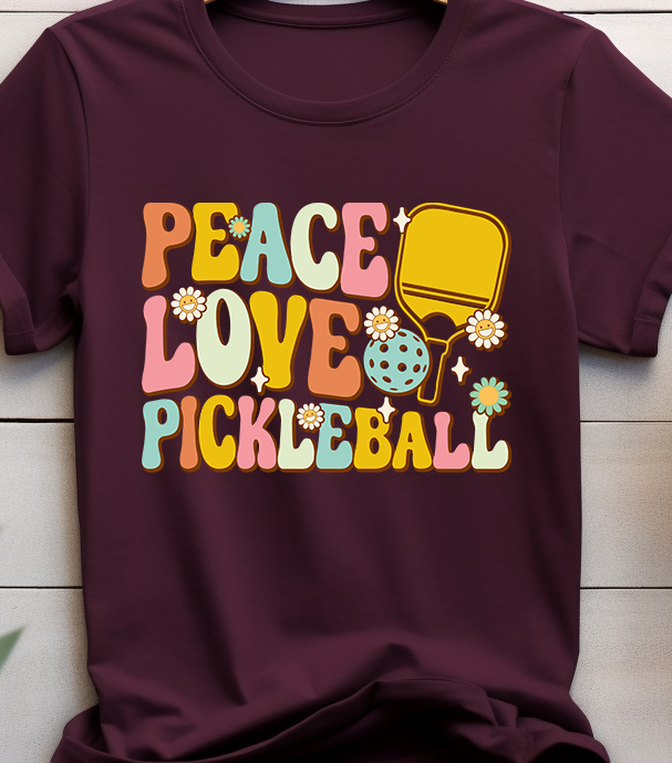 Peace Love Pickleball - Pickle Ball - DTF Transfer