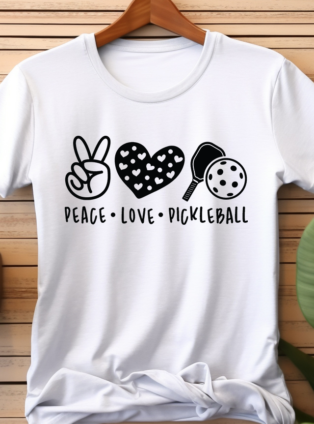 Peace Love Pickleball - Pickle Ball - DTF Transfer