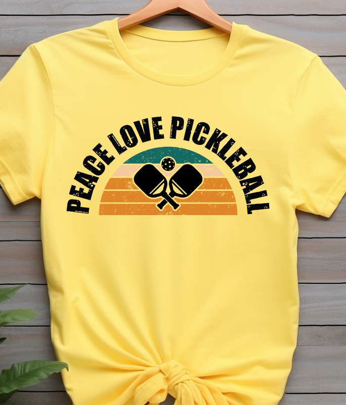 Peace Love Pickleball - Pickle Ball - DTF Transfer