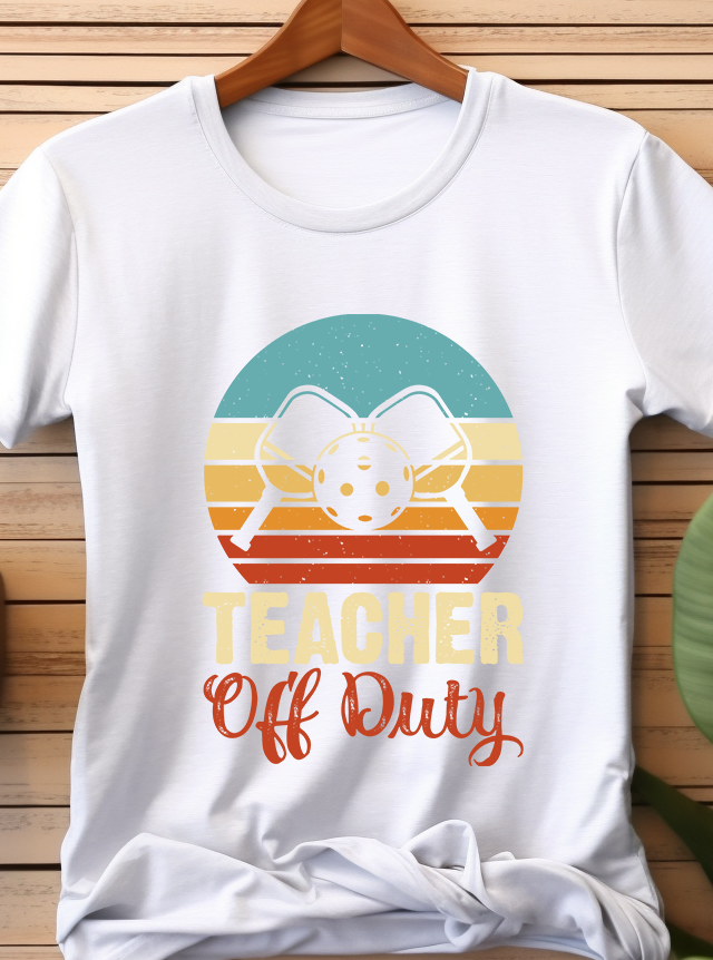 Teacher Off Duty Pickleball - Pickle Ball - DTF Transfer