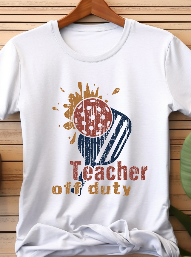 Teacher Off Duty Pickleball - Pickle Ball - DTF Transfer