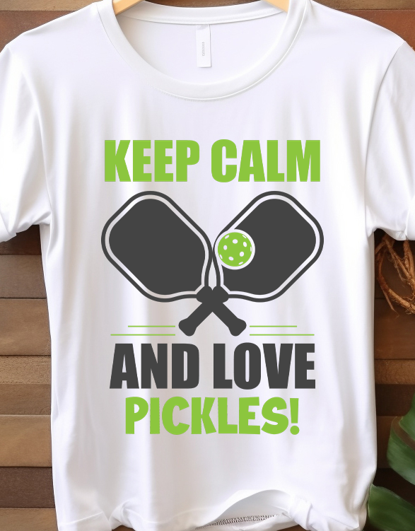 Keep Calm And Love Pickleball - Pickle Ball - DTF Transfer