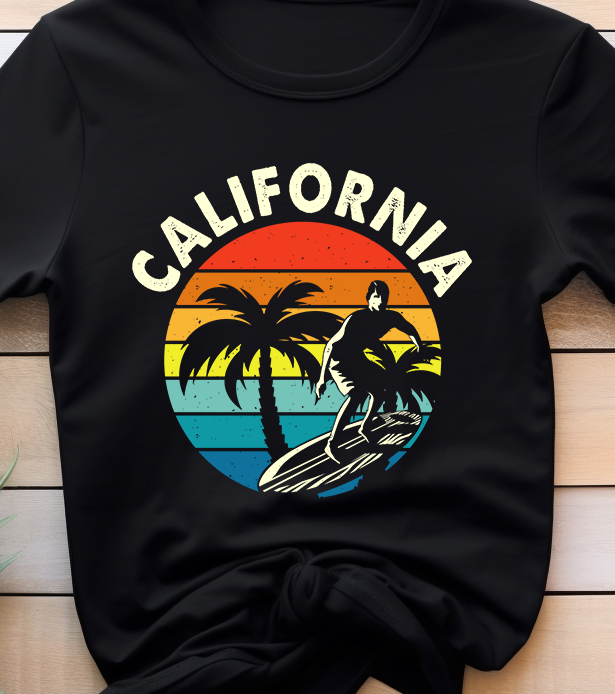 California - Surfing - DTF Transfer