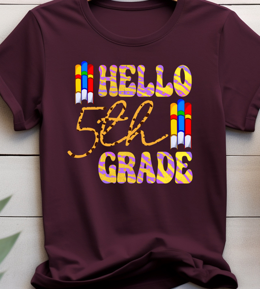 Hello 5th grade - Back to school - DTF Transfer