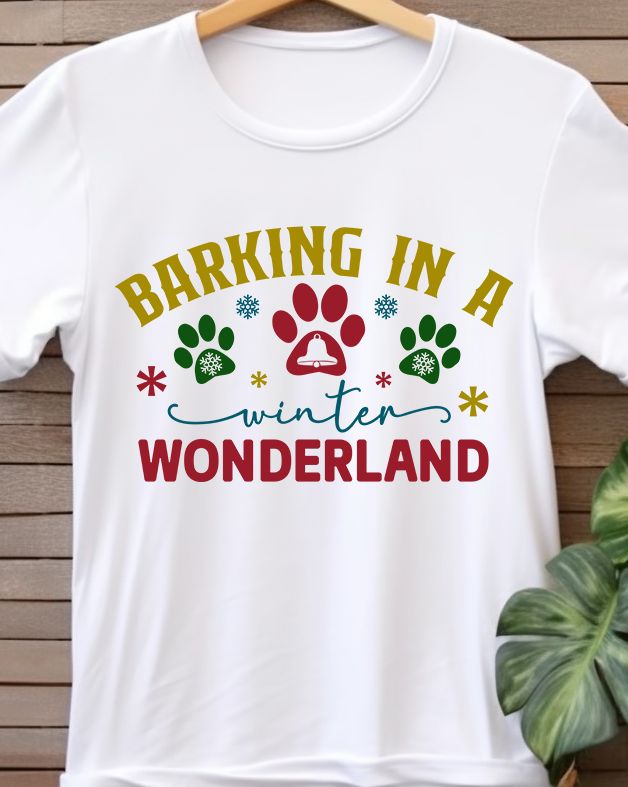 Barking In a Winter Wonderland - Christmas - DTF Transfer