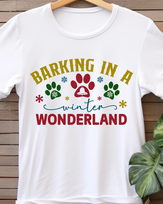 Barking In a Winter Wonderland - Christmas - DTF Transfer