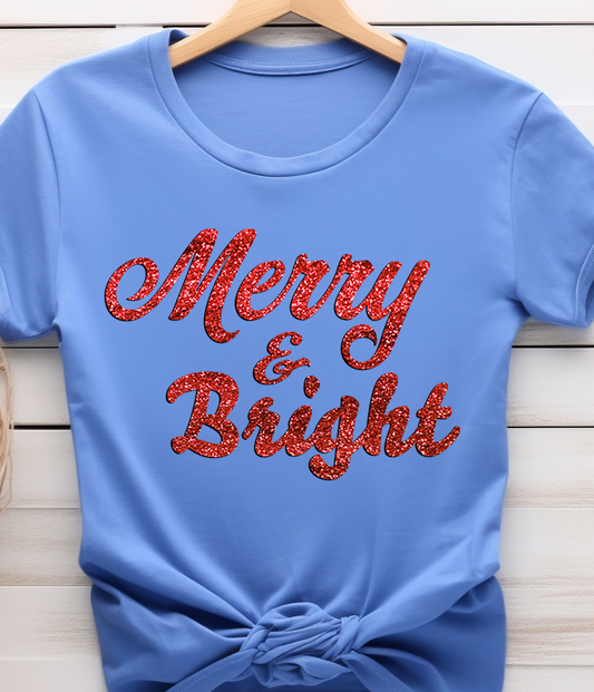 Merry and Bright - Christmas - DTF Transfer