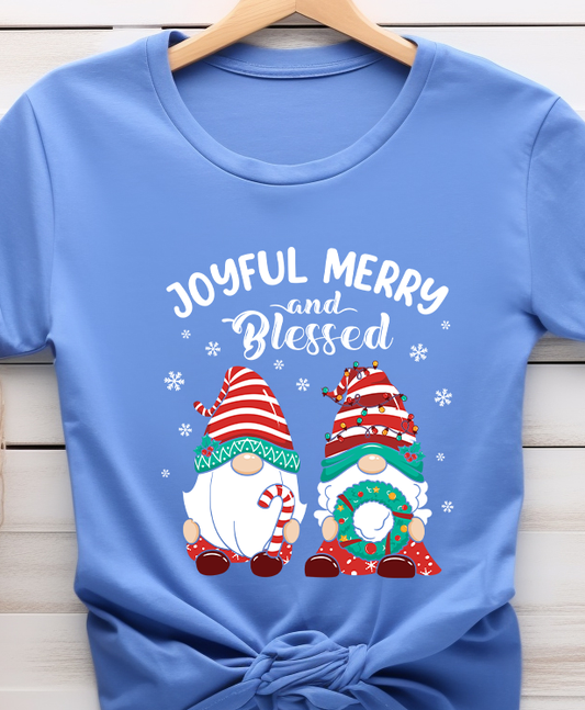 Joyful Merry and Blessed - Christmas - DTF Transfer