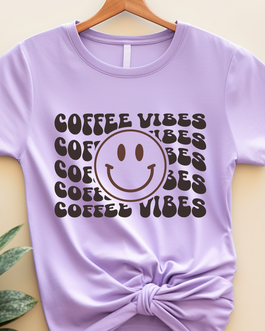 Coffee Vibes Smiley - Coffee - DTF Transfer