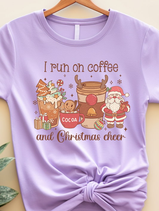 I Run On Coffee And Christmas Cheer - Coffee - DTF Transfer