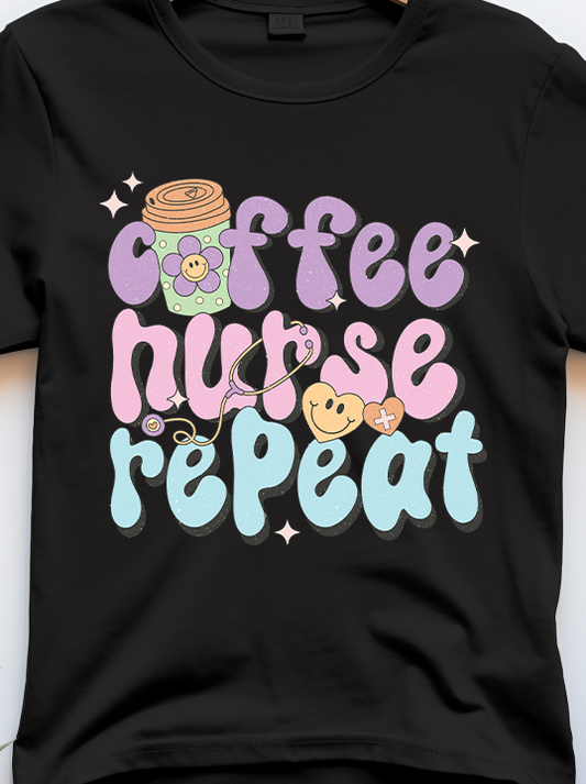 Coffee Nurse repeat - Coffee - DTF Transfer