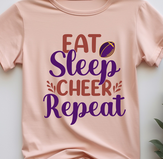 Eat sleep cheer repeat - Football - DTF Transfer