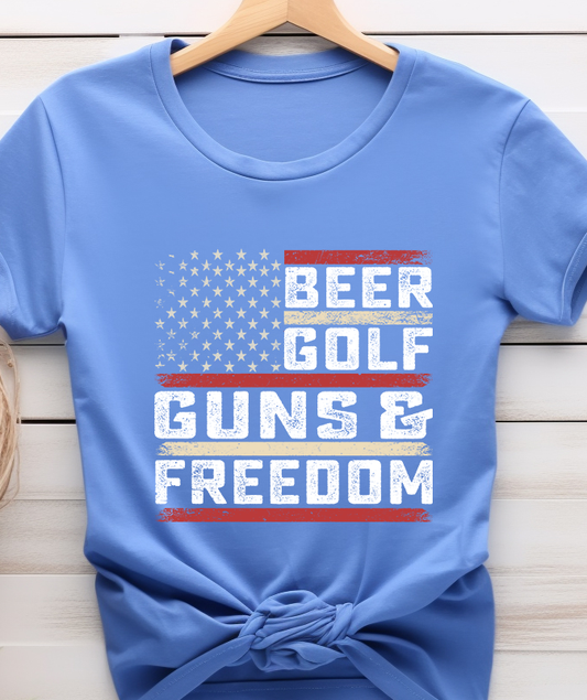 Bear Golf Gun's And Freedom - Golf - DTF Transfer