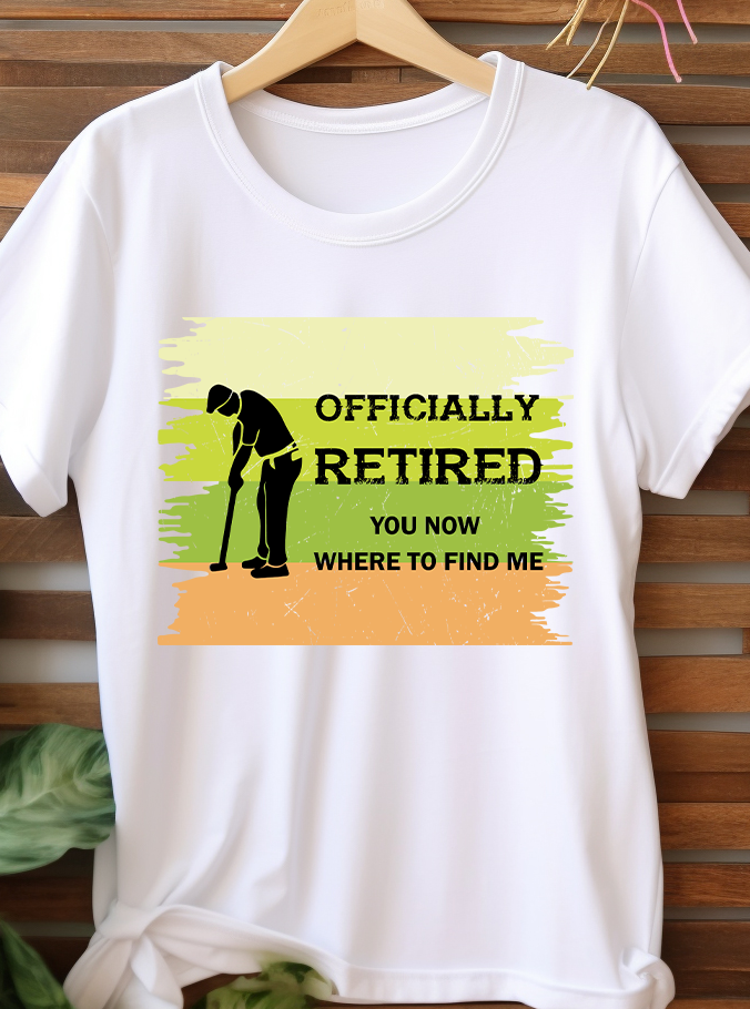 Officially Retired - Golf - DTF Transfer