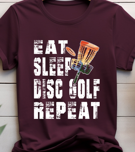 Eat Sleep Disc Golf Repeat - Golf - DTF Transfer