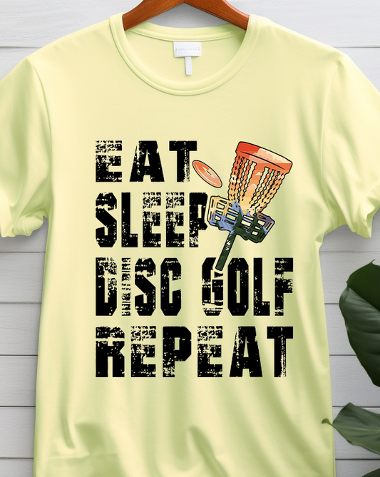 Eat Sleep Disc Golf Repeat - Golf - DTF Transfer