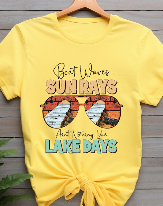 Boat Waves Sun Rays ain't nothing like Lake Days - Lake Life - DTF Transfer