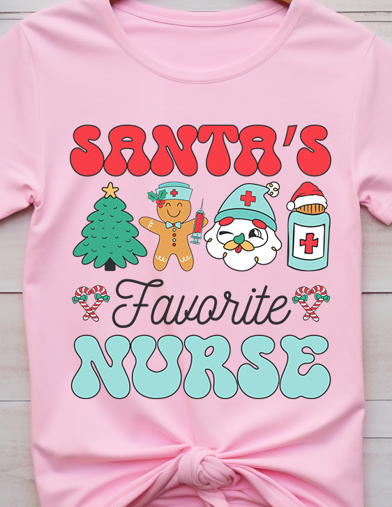 Santa's Favorite Nurse - Nurse - DTF Transfer