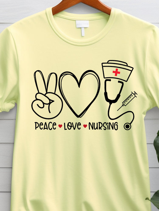 Peace Love Nursing- Nurse - DTF Transfer