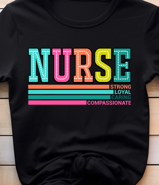 Nurse Loving Caring Compassionate - Nurse - DTF Transfer