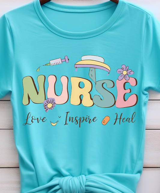 Nurse Love Inspire Heal - Nurse - DTF Transfer