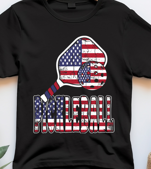 Pickleball American Flag - Pickle Ball - DTF Transfer