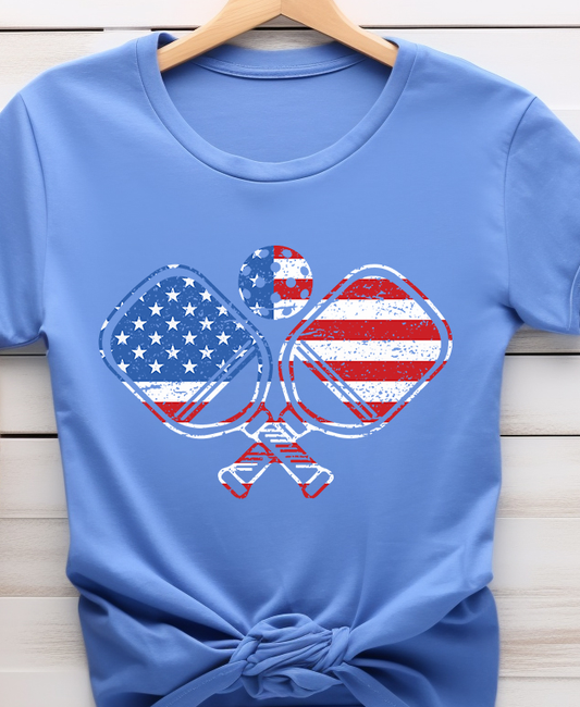 Pickleball American Flag - Pickle Ball - DTF Transfer