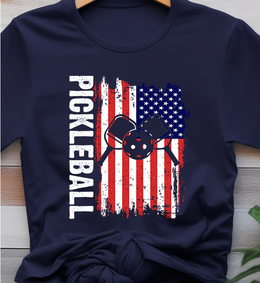 Pickleball American Flag - Pickle Ball - DTF Transfer