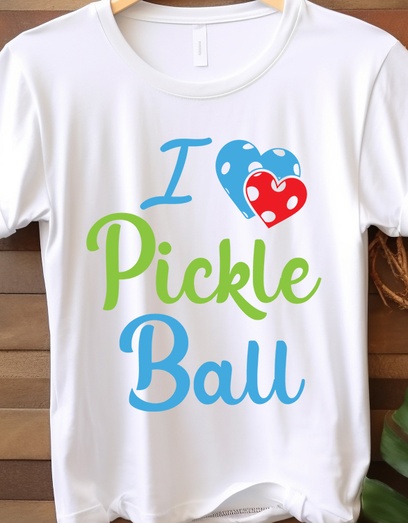 I Love Pickleball - Pickle Ball - DTF Transfer